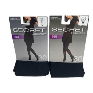 Secret Suede Collection Control Panty 2 Pairs Size C 130-160 lbs New In Package